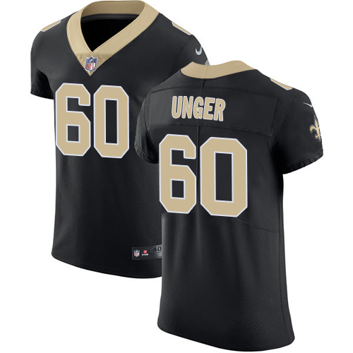 Nike Saints #60 Max Unger Black Team Color Men's Stitched NFL Vapor Untouchable Elite Jersey